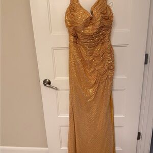 Elegant Gold Evening Gown